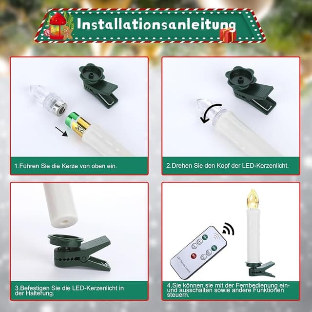 Thumbnail 5 de EXTSUD Velas Navidad LED 20 piezas con mando 🎄