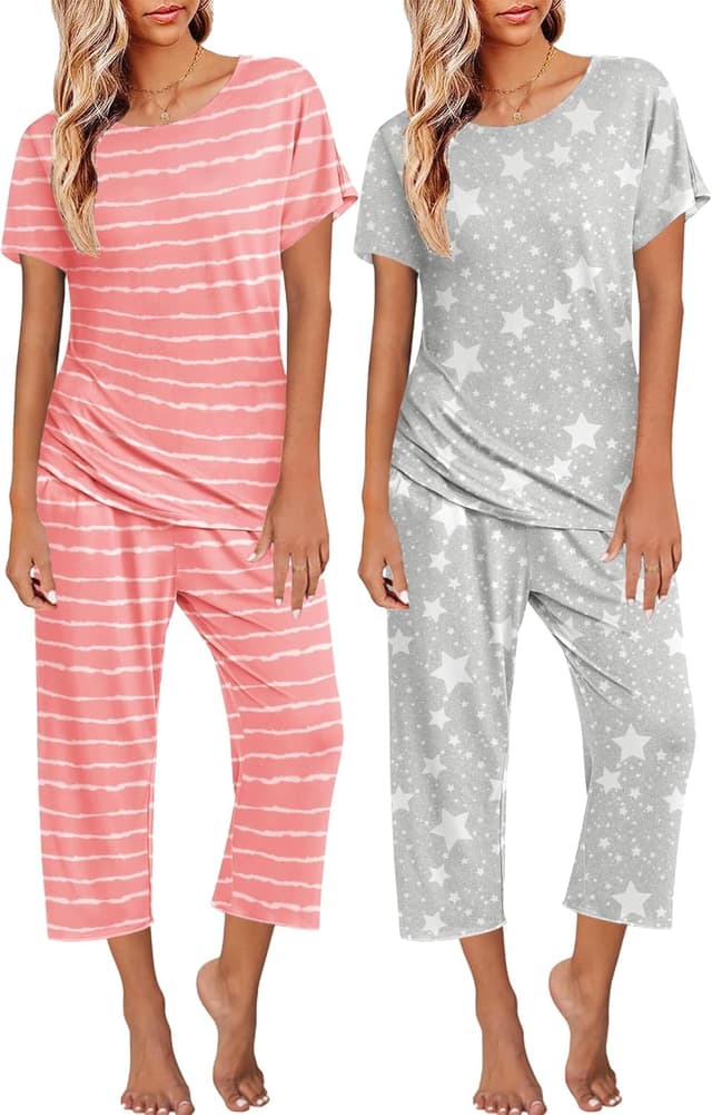 Detalle 2 de Ekouaer pyjama femme été, 2 pièces