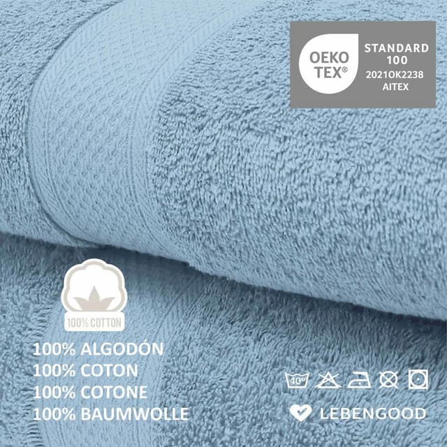 Thumbnail 1 de LEBENGOOD Juego de Toallas 70x140 4 unidades