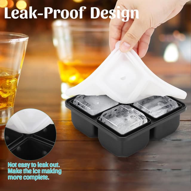 Detalle 2 de Eiswürfelform mit Deckel: D6 3D-Würfel aus BPA-freiem Silikon für Whiskey, Cocktails & Co.