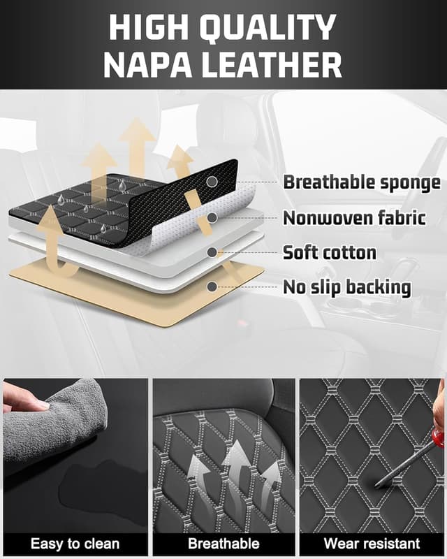 Thumbnail 6 de Umbrauto Custom Fit Seat Covers for Ford F-150 (2015-2026) & F-Series Super Duty (2017-2026) — Waterproof Nappa Leather