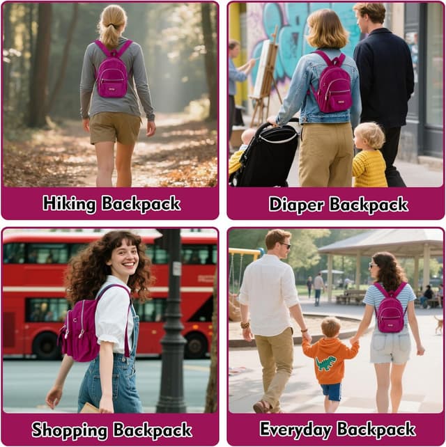 Detalle de AOTIAN Mini-Rucksack für Mädchen und Damen mit 7 Litern – leichter Daypack in Nylon/Polyester