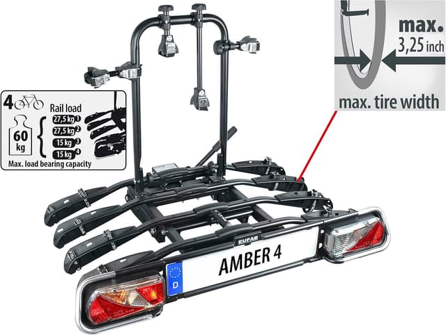 Thumbnail 1 de EUFAB 11556 AMBER 4 Fahrradträger 60 kg