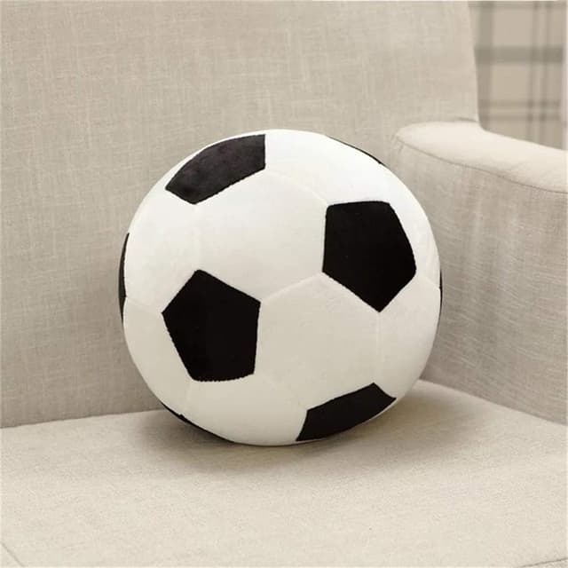 Detalle 2 de AOQI Fluffy Stuffed Soccer Ball Plush Pillow (Black/White, 7.8 in / 20 cm)