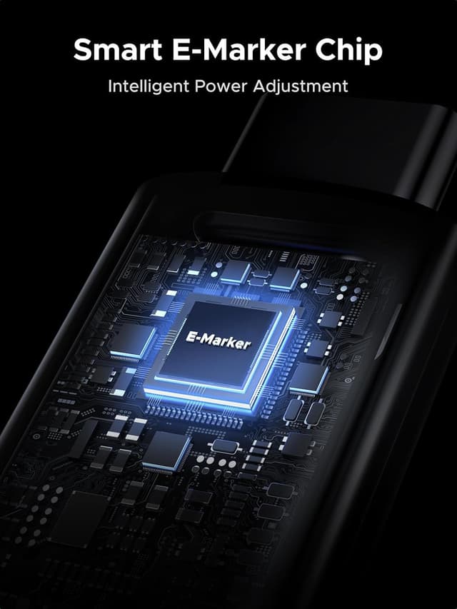 Detalle de UGREEN USB-C to USB-C Charger Cable 100W 5A (3m) with Power Delivery 3.0 and 480Mbps Data