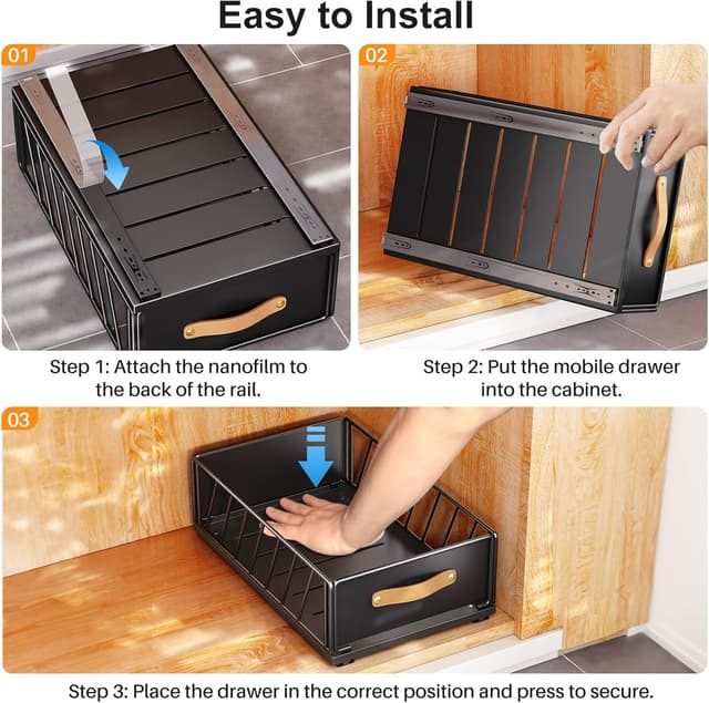 Thumbnail 6 de Sliding Mesh Cabinet Basket 11.8" Pull-Out Organizer