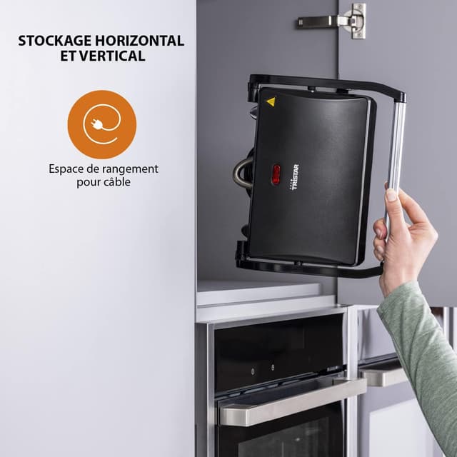Detalle de Tristar GR-2650 : grille-viande avec surface de cuisson 22,5 x 14 cm et puissance 700 W