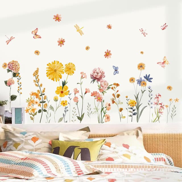 Thumbnail 6 de HPNIUB Wandaufkleber Gelbe Blume Wandtattoo