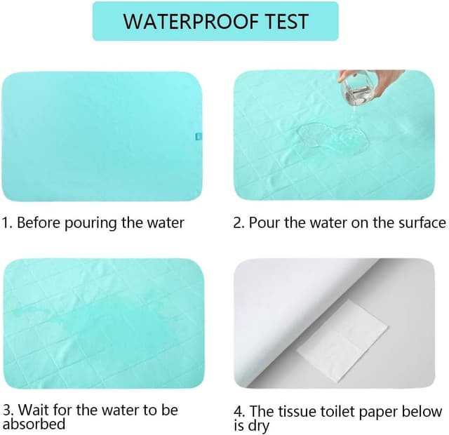 Detalle de Beedsooth Traversa impermeabile lavabile 70x90 cm, 4 strati ad alta assorbenza (verde)