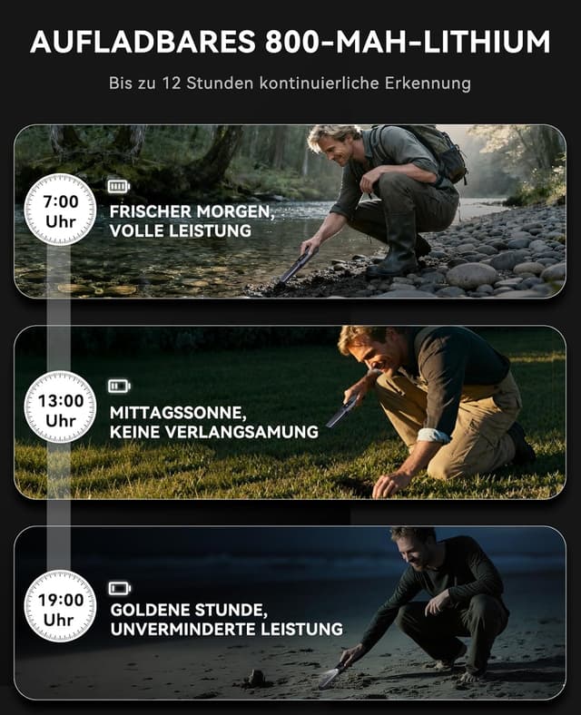 Detalle de SUNPOW Pinpointer Metalldetektor 800 mAh