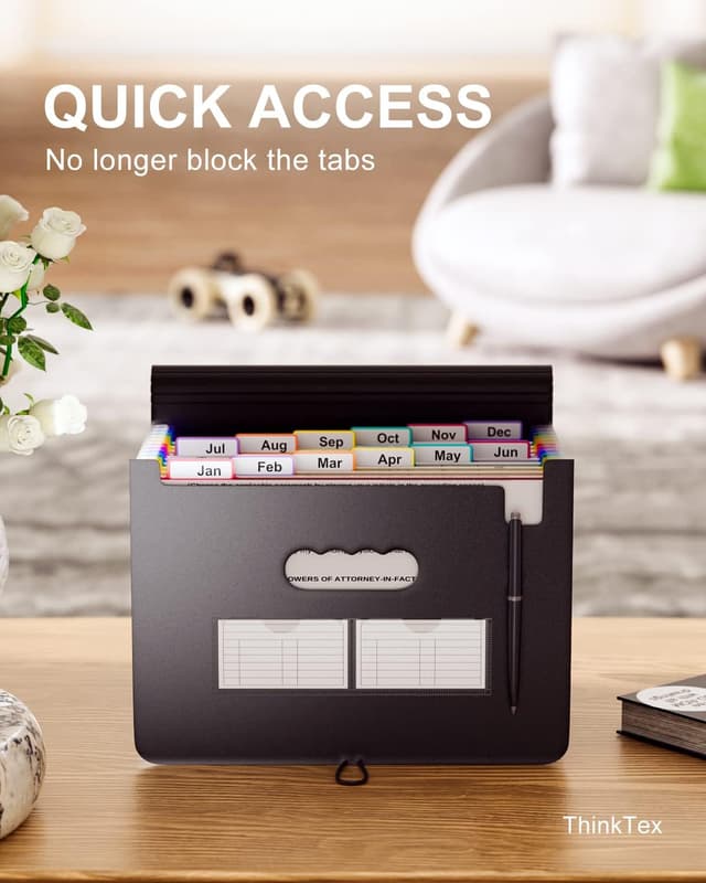 Detalle 2 de ThinkTex Accordion File Organiser 12 pockets