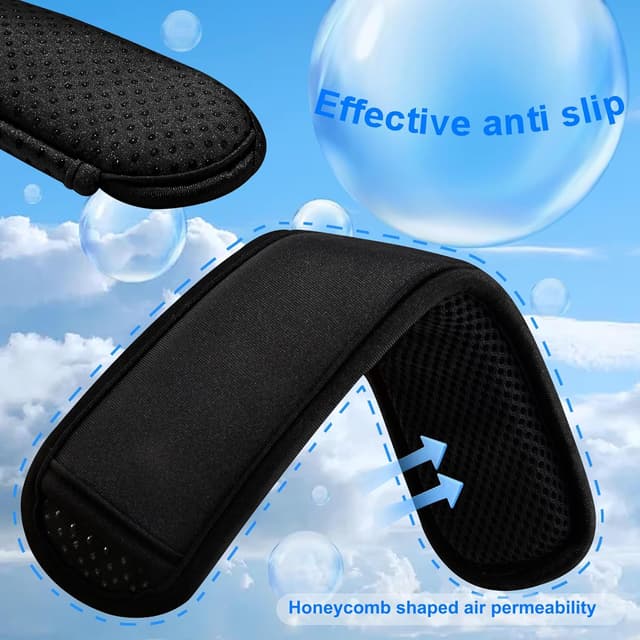 Detalle de ZINZ 60-Zoll Schultergurt mit abnehmbarem, ultradickem Polster – Schulter-/Crossbody-Gurt für Aktentasche & Laptoptasche, Schwarz