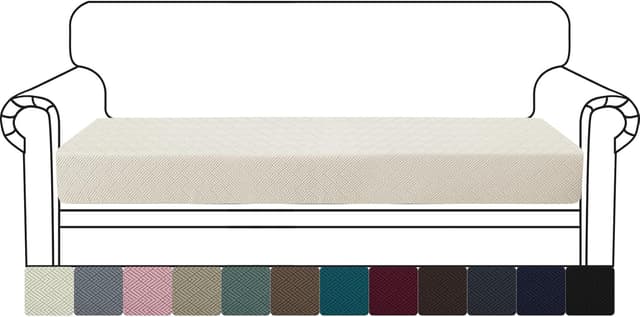 Detalle de Copriseduta divano elasticizzata YSTELLAA 3 posti bianco crema