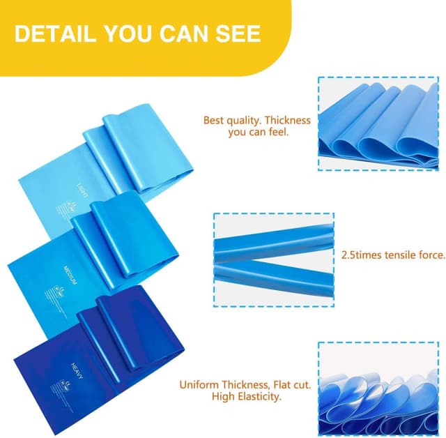 Detalle de Set bande elastiche fitness 3 pezzi 1,8 m