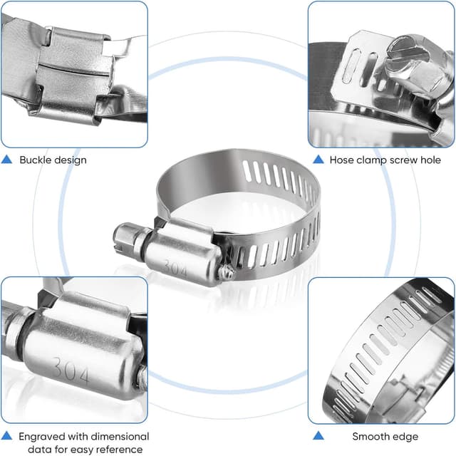 Thumbnail 3 de TICONN 40PCS Hose Clamp Set 1/4"–1-1/8" for Plumbing