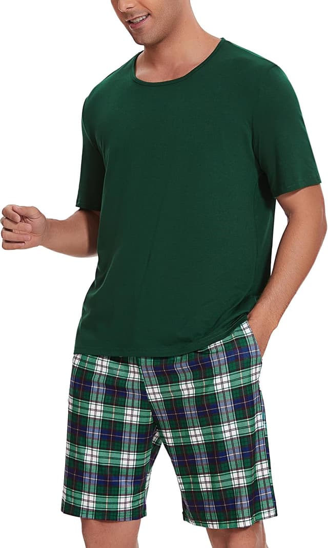 Detalle 1 de Uniexcosm Schlafanzug Herren Baumwolle Kurz