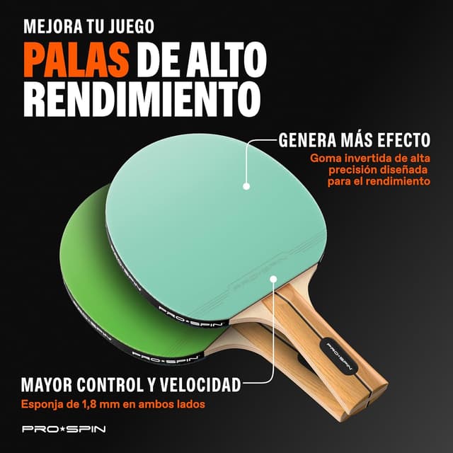 Detalle de PRO-SPIN Palas de Ping Pong set 1,8 mm