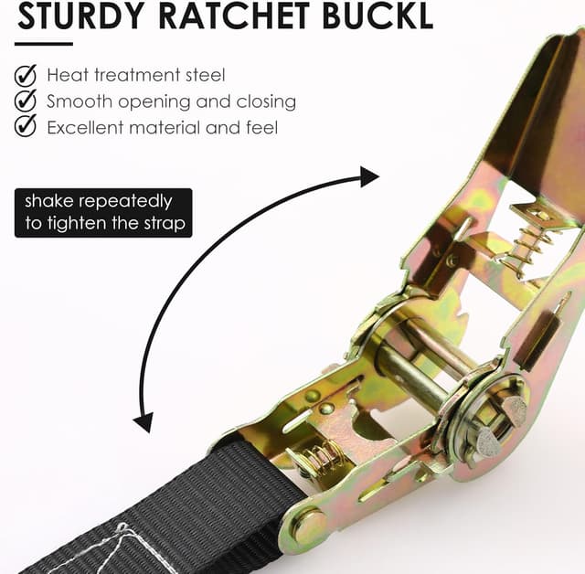 Thumbnail 1 de 10 Pack Ratchet Tie Down Strap 6m, 800 kg cargo straps 🚚