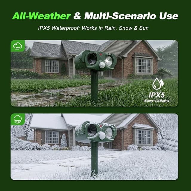 Detalle 2 de Cat Repellent for Gardens UK Solar Cat Scarer with Strobe Light & Infrared Sensor