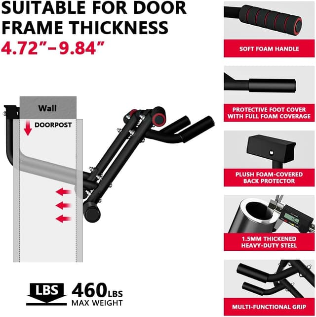 Thumbnail 2 de ONETWOFIT Barra de dominadas 210 kg 🏋