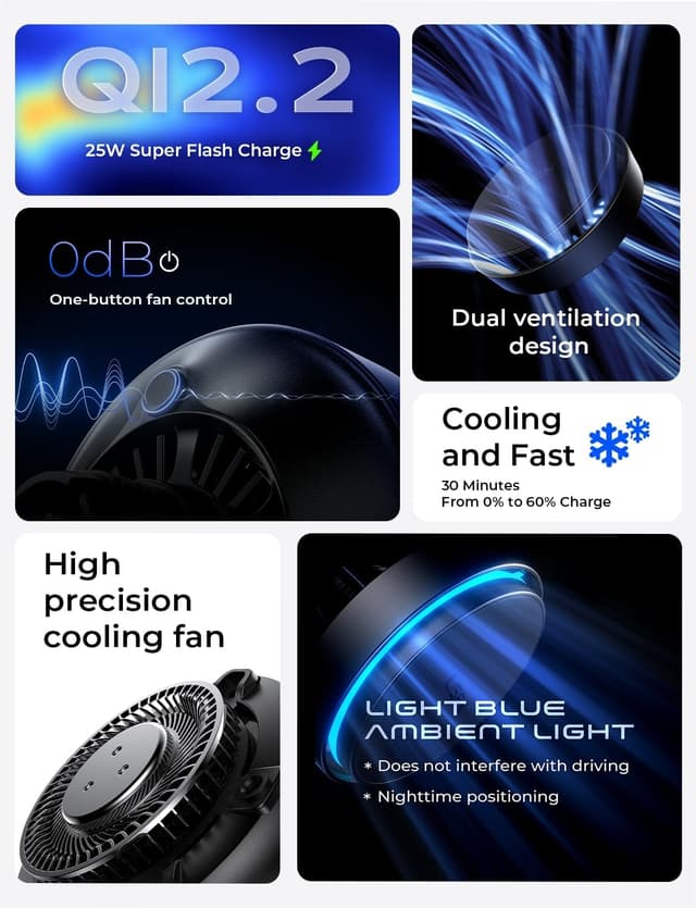 Detalle 2 de LISEN 25W MagSafe Car Mount Charger for iPhone