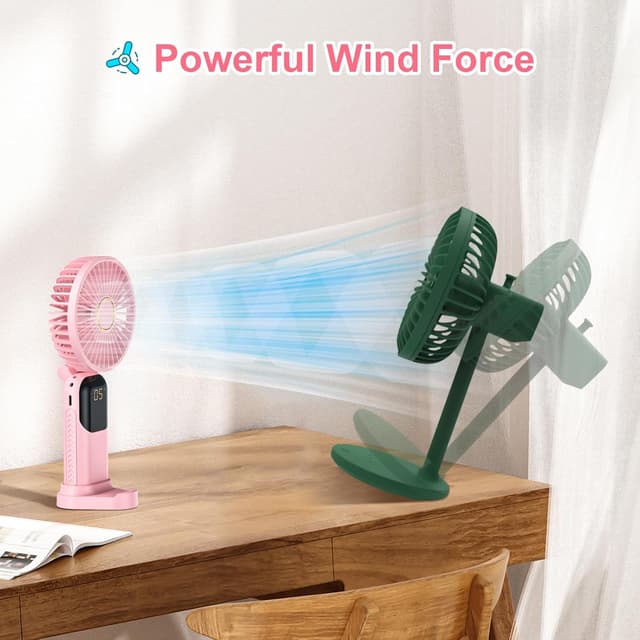 Thumbnail 6 de Handheld Fan Rechargeable 5 Speed Personal Air Cooler