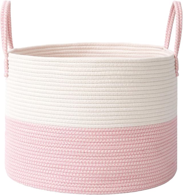 Thumbnail 6 de JMvicyroam 65L Extra-Large Blanket Basket (Woven Cotton Rope Laundry Hamper) — Oatmeal