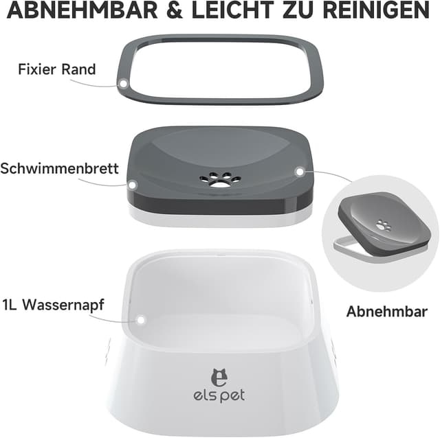 Detalle 2 de ELS PET 1L Wassernapf auslaufsicher für Hunde