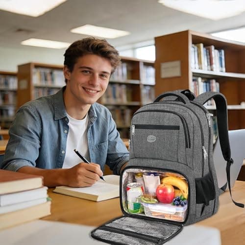 Thumbnail 8 de MATEIN Mochila portátil 17 pulgadas impermeable con compartimento térmico y puerto USB (gris)