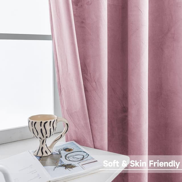 Detalle de Ystyle Rideau occultant en velours – lot de 2 panneaux 140x225 cm (isolation anti-chaud et anti-bruit)