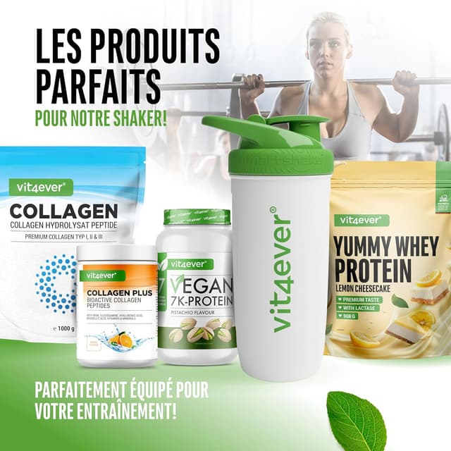 Detalle 2 de Vit4ever Shaker en acier inoxydable Reforce Stainless White, 700 ml