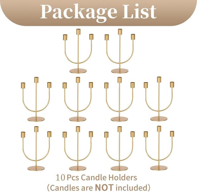 Thumbnail 6 de Sziqiqi Kerzenständer 3-Armig Gold Metall