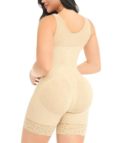 Detalle de YIANNA Fajas reductoras mujer abdomen moldeador tipo bodysuit beige (talla M) 7275