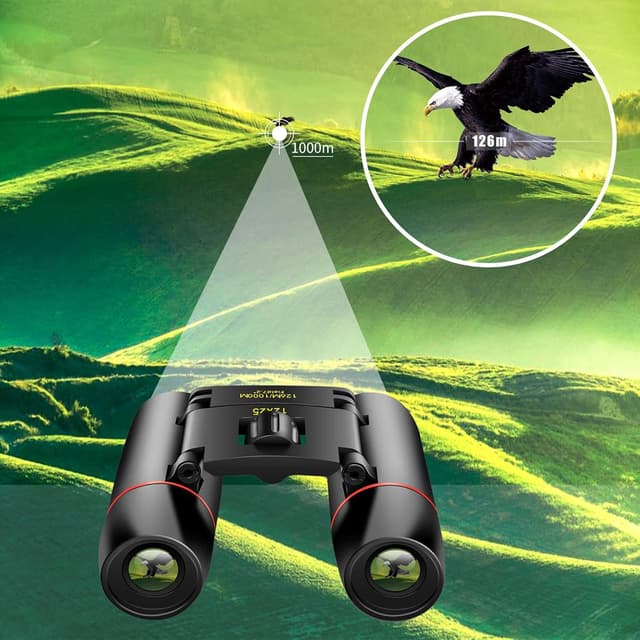 Detalle 2 de POLDR 12x25 Small Pocket Binoculars (Compact Adults & Kids) for Bird Watching, Concerts & Theater