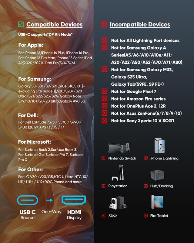 Thumbnail 6 de Highwings USB C to HDMI Cable 6FT 4K@60Hz