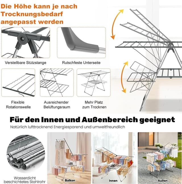 Thumbnail 1 de Innotic Tendedero Plegable Vertical 🧺 – Ideal para Espacios pequeños