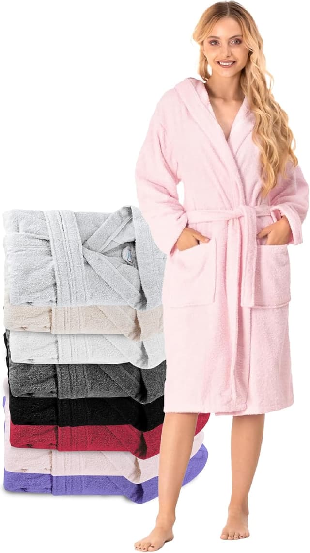 Detalle de Twinzen Bademantel Damen 100% Baumwolle