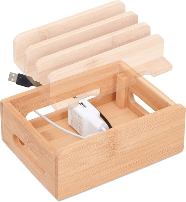 Detalle 2 de Station de charge bambou 6 appareils 9x17x13