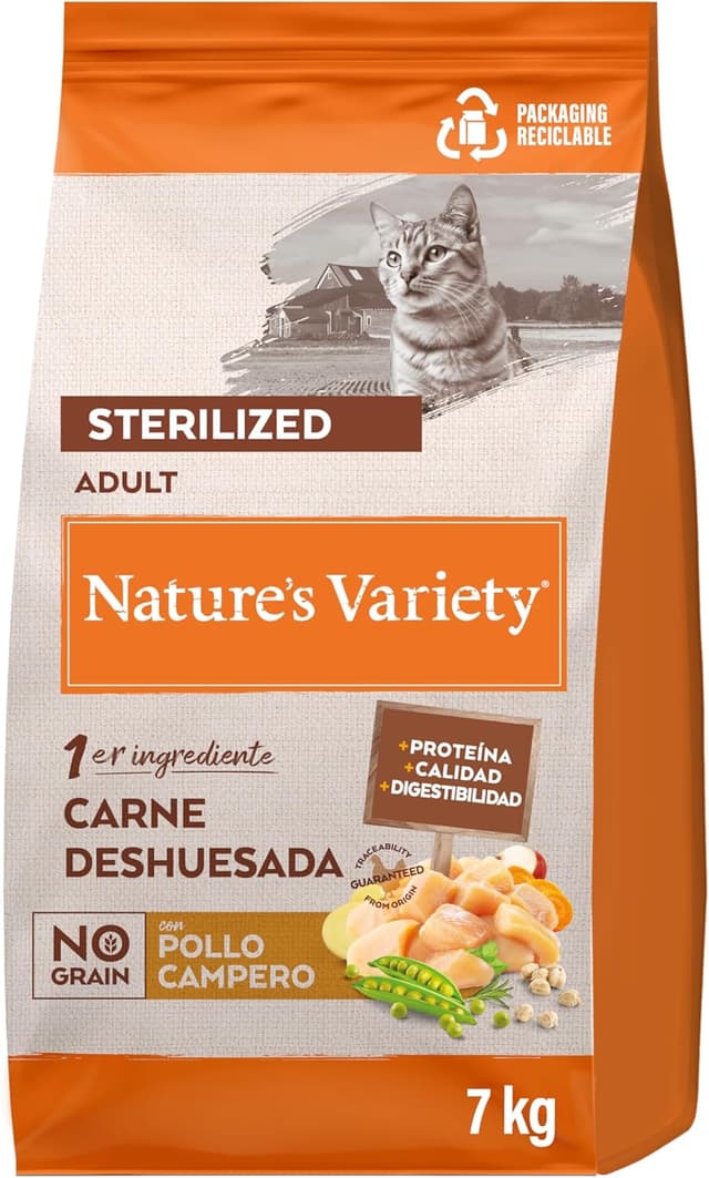 Detalle de Nature's Variety No Grain Pollo para Gatos Esterilizados 🐱 7kg