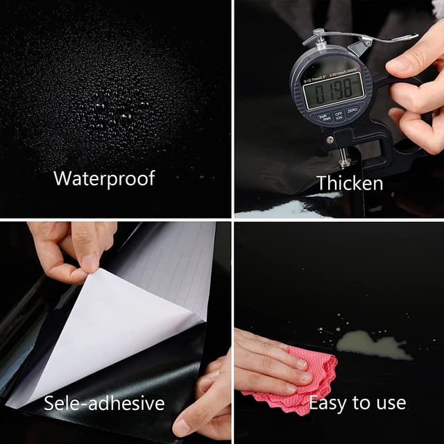 Thumbnail 1 de Decoroom Papel Adhesivo Muebles Negro 40x300cm Impermeable 🖤