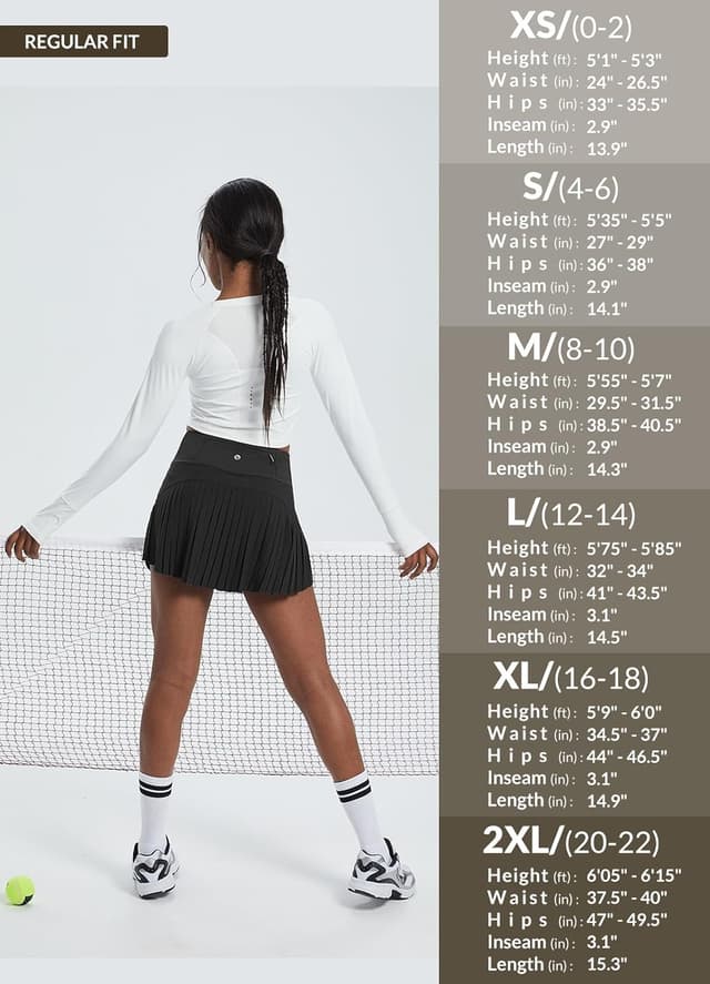 Detalle de baleaf Women’s Pleated Tennis Skirt Golf Skorts with High Waist, Pockets & Anti-Slip Grippers