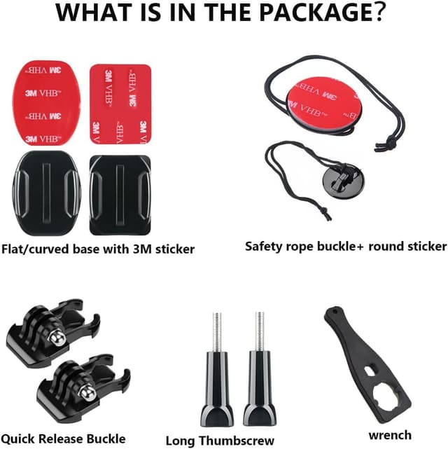 Detalle de YHTSPORT Supporto adesivo curvo e piatto per action cam (26 pezzi) con attacco per casco, 3M