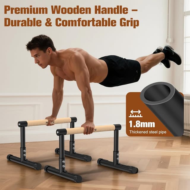 Detalle de RELIFE REBUILD YOUR LIFE Dip Station Dip-Bar: einstellbare Dip-Ständer für Calisthenics & Ganzkörpertraining