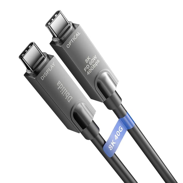 Detalle de 8K Glasfaser USB C Kabel 15M 10Gbps