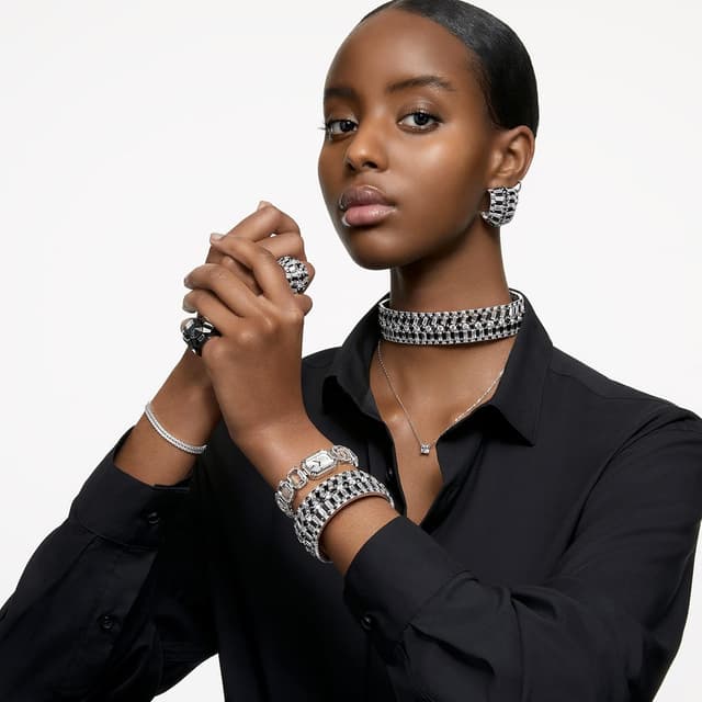 Thumbnail 4 de Swarovski Stilla Tropfenohrringe Rundschliff Weiß