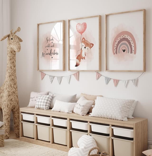 Detalle 2 de artpin® Poster Kinderzimmer 3er Set 🖼