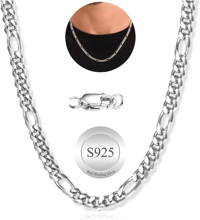 Detalle de MOROTOLE Sterling Silber Figaro Kette 5 mm