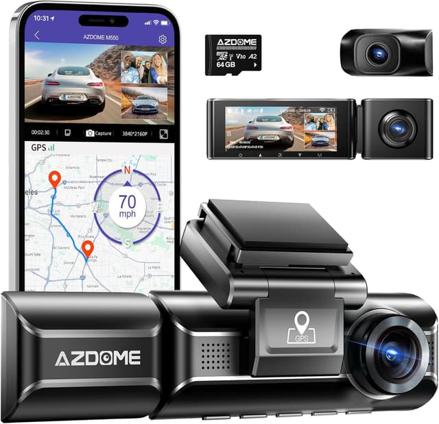 Detalle de AZDOME M550 3-Channel 4K Dash Cam