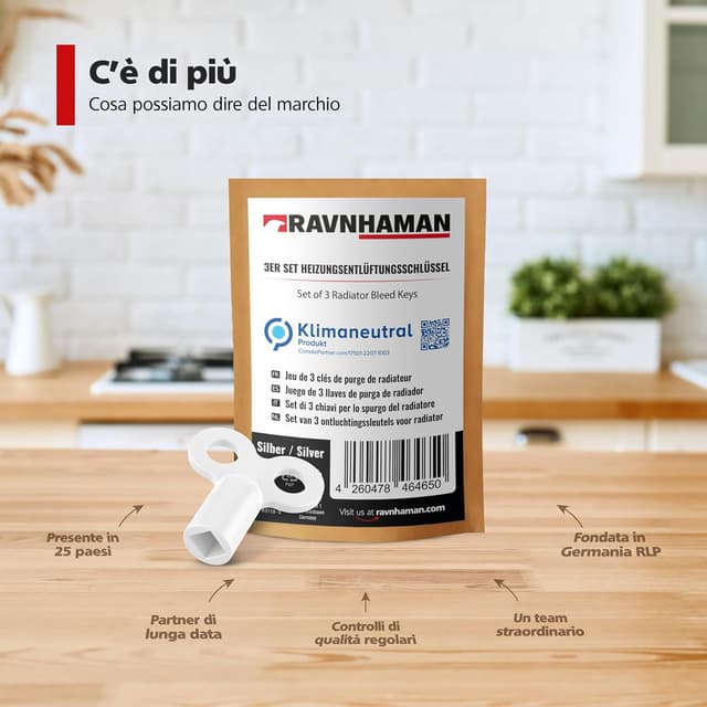 Thumbnail 6 de RAVN HAMAN set da 3 chiavi di sfiato per termosifoni in alluminio, bianche