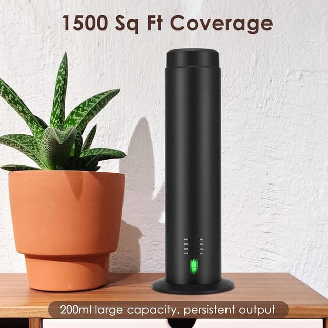 Detalle de Diffuseur d’huiles essentielles sans eau noir 200 ml portée 135 m²